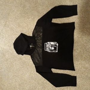 Goth milk fishnet hoodie